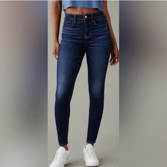 AEO Next Level Stretch High Rise Blue Jean Jegging  Size 0, Short. Rise 9”. - Picture 1 of 14
